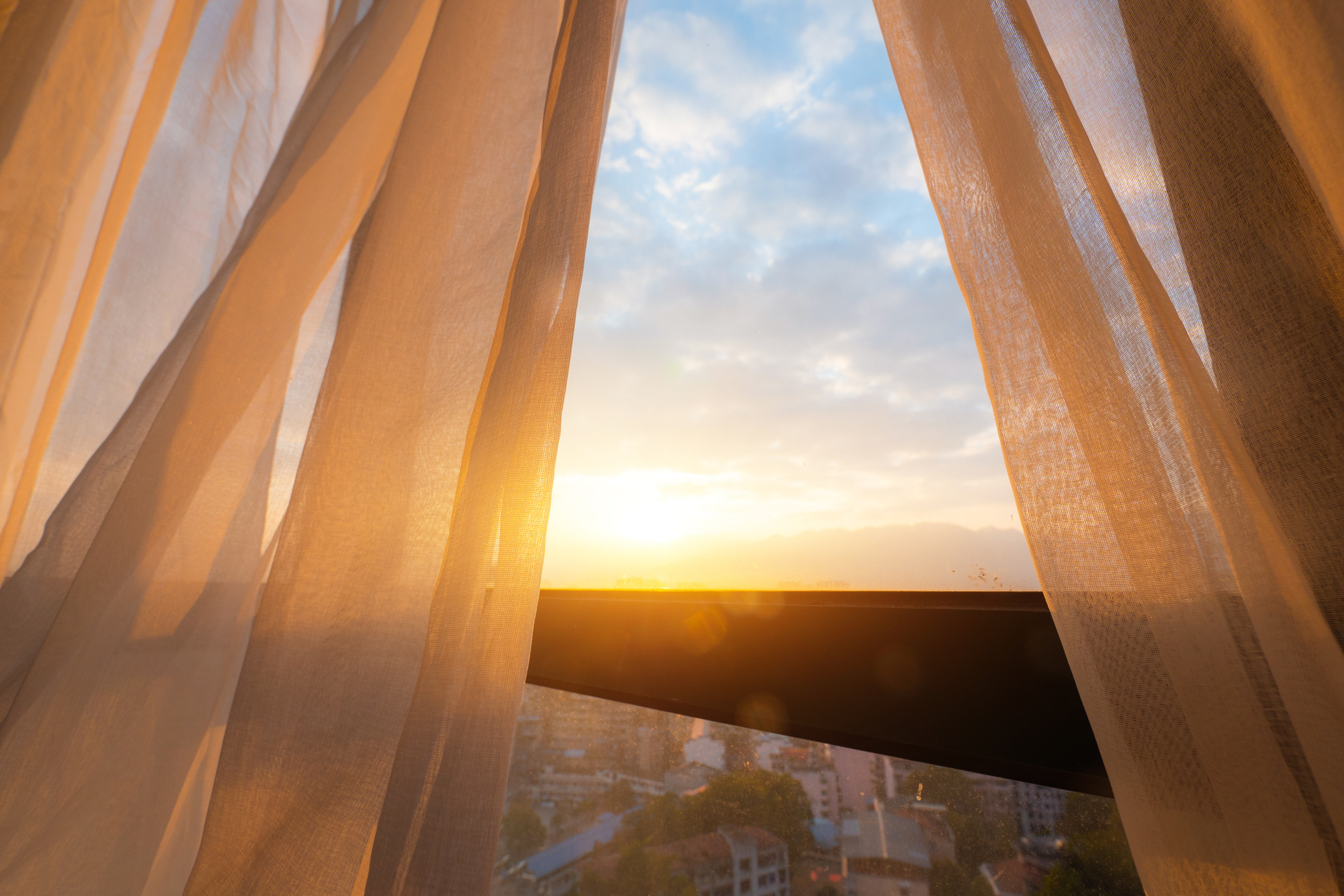 Curtain in the morning